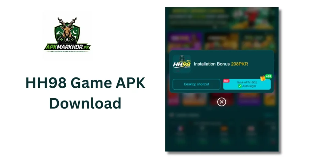 HH98 game apk download screen