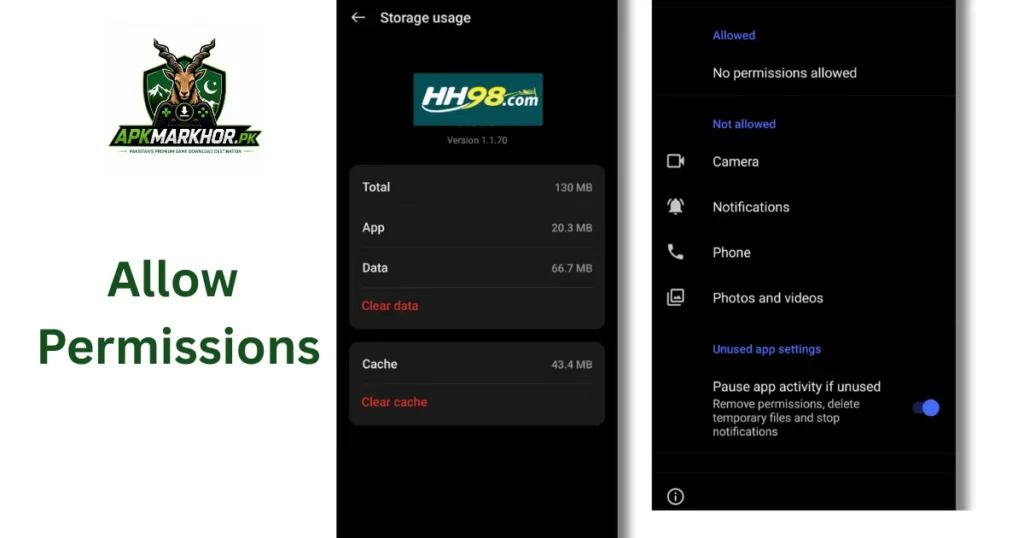 HH98 permissions request screenshot