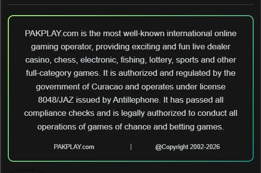pakplay licence screenshot